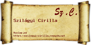 Szilágyi Cirilla névjegykártya